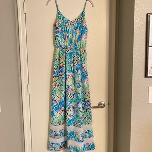 Bright blue Lilly Pulitzer maxi dress